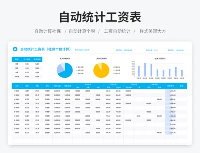 社保个税计算自动统计工资表