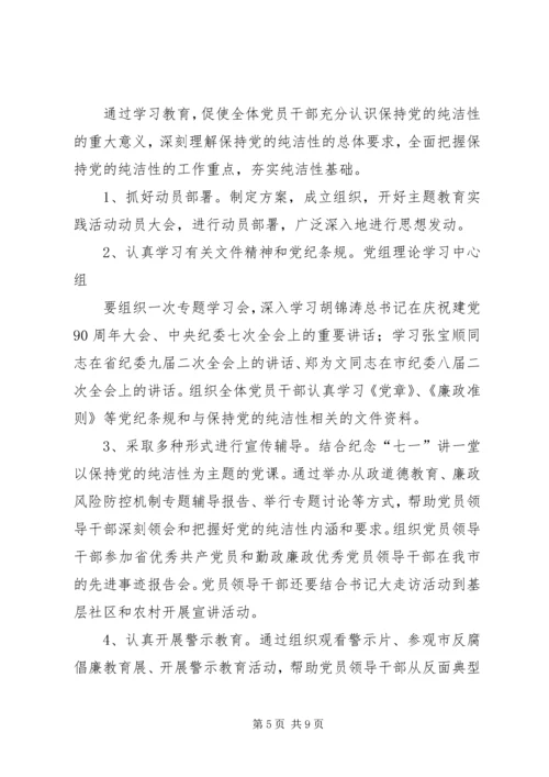 开展保持党的纯洁性主题教育活动实施意见.docx