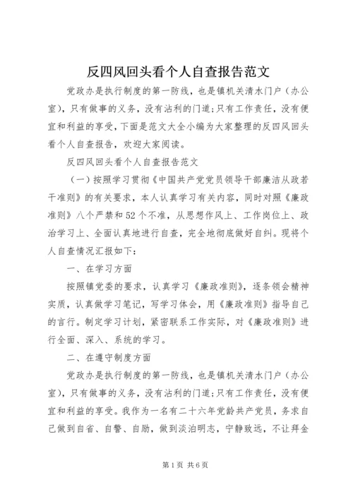 反四风回头看个人自查报告范文.docx