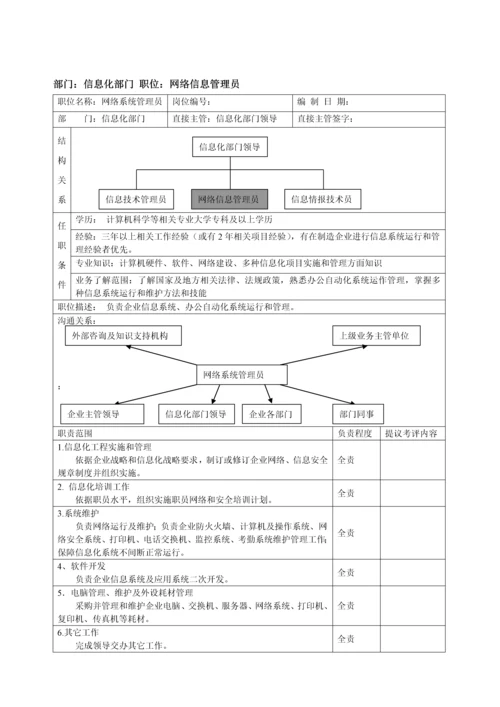 信息化部门职责和岗位新版说明书.docx