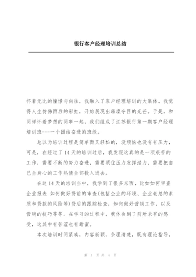 银行客户经理培训总结.docx