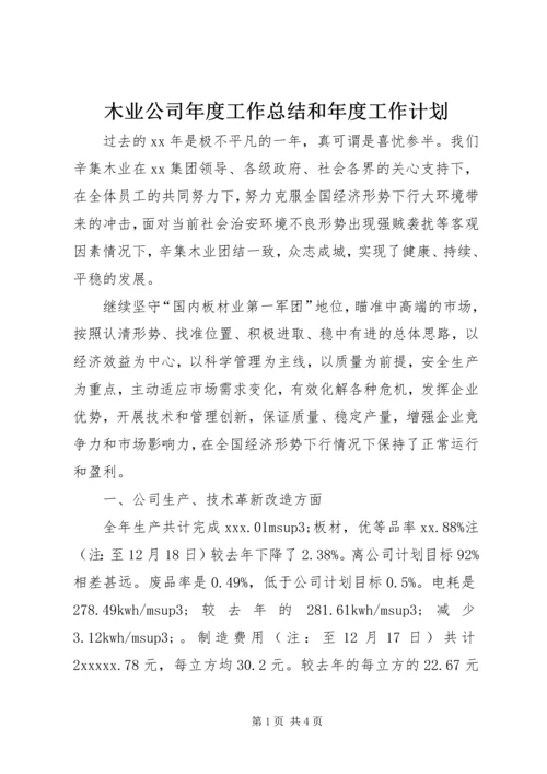 木业公司年度工作总结和年度工作计划 (2).docx