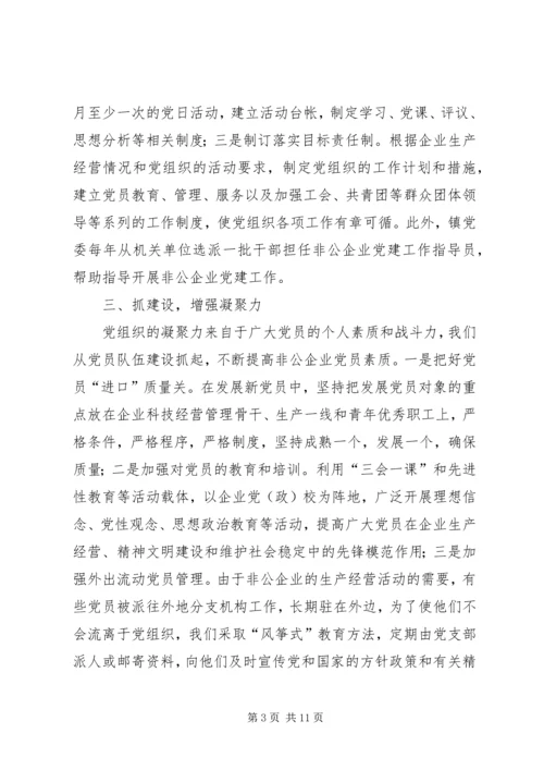 乡镇非公党建工作总结暨工作安排.docx