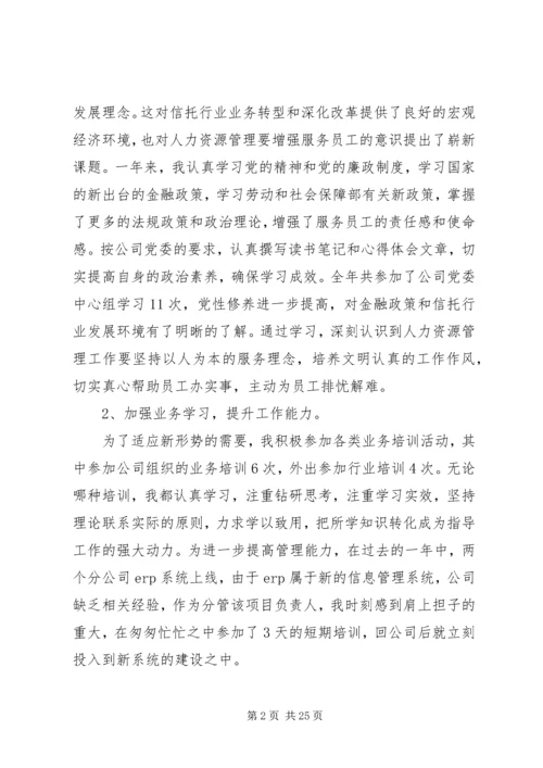 人力资源年度思想工作总结.docx