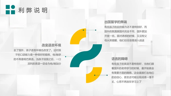 出国留学的利弊留学生PPT课件模板