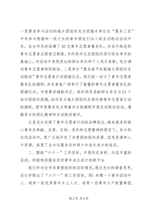 团市委青农工作汇报材料.docx