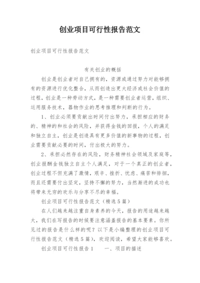 创业项目可行性报告范文.docx