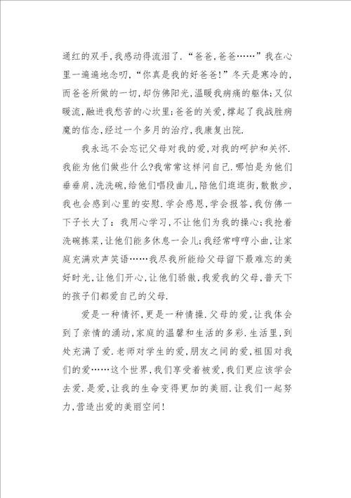 爱让我更加美丽900字作文