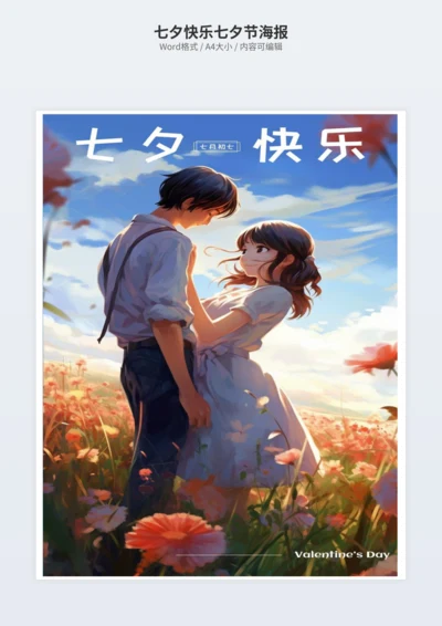 七夕快乐七夕节海报