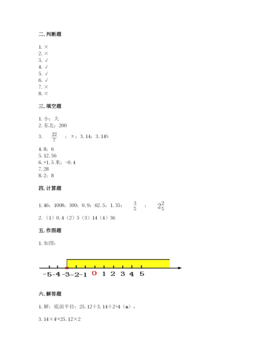 冀教版小学六年级下册数学期末综合素养测试卷【a卷】.docx