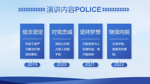 蓝色大气警察公安案件汇报PPT
