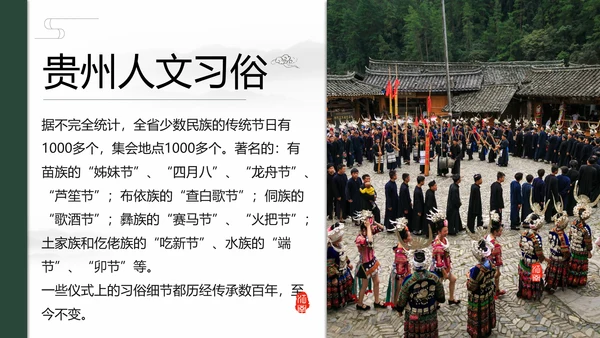 贵州印象旅游景点大山村PPT模板
