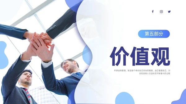 蓝紫色商务自我管理能力培训PPT课件