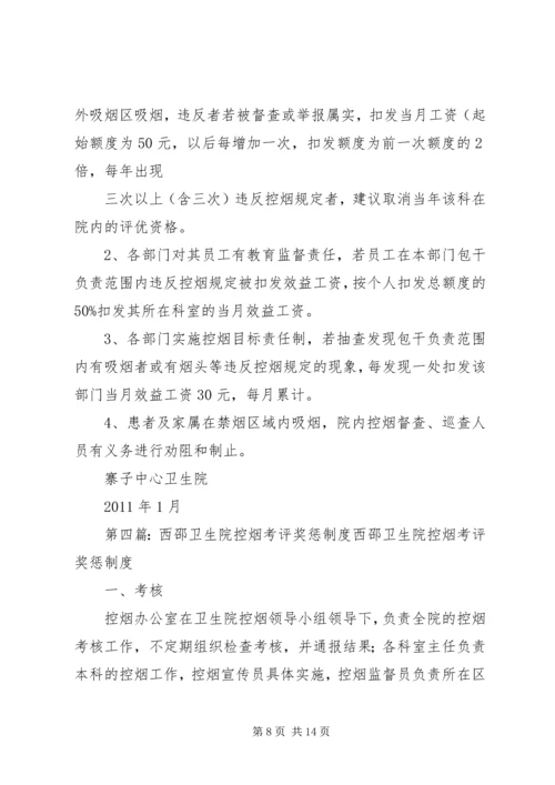 五烈镇卫生院控烟考评奖惩制度.docx