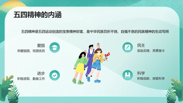 五四精神传承争做五四青年PPT模板