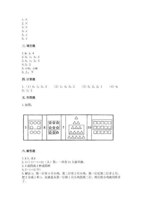 人教版一年级上册数学期中测试卷及参考答案【预热题】.docx