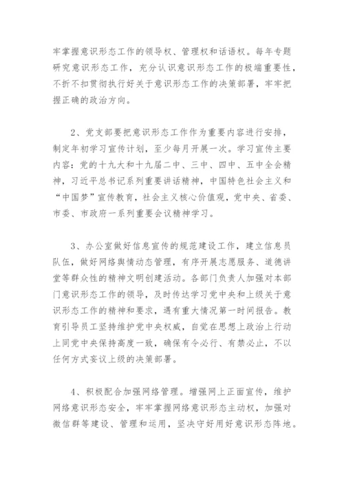 2022年党支部意识形态工作计划(精选6篇).docx