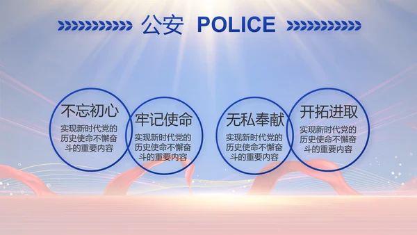 蓝色大气公安民警年终述职报告动态PPT模板