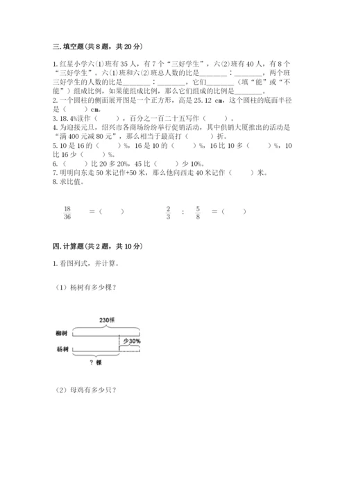 田阳县六年级下册数学期末测试卷及1套参考答案.docx