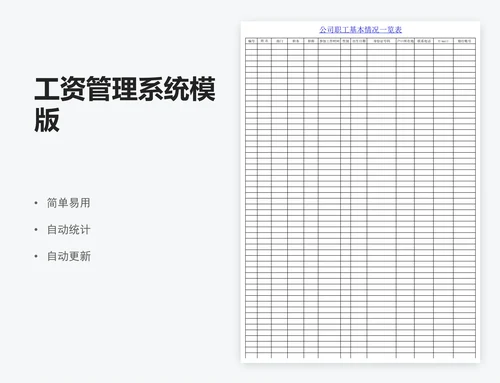 工资管理系统模版
