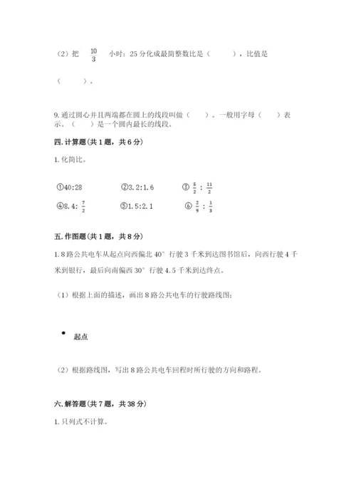 小学六年级上册数学期末测试卷带答案（满分必刷）.docx