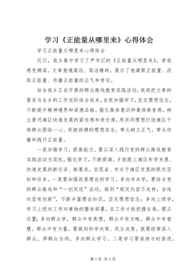 学习《正能量从哪里来》心得体会 (2).docx