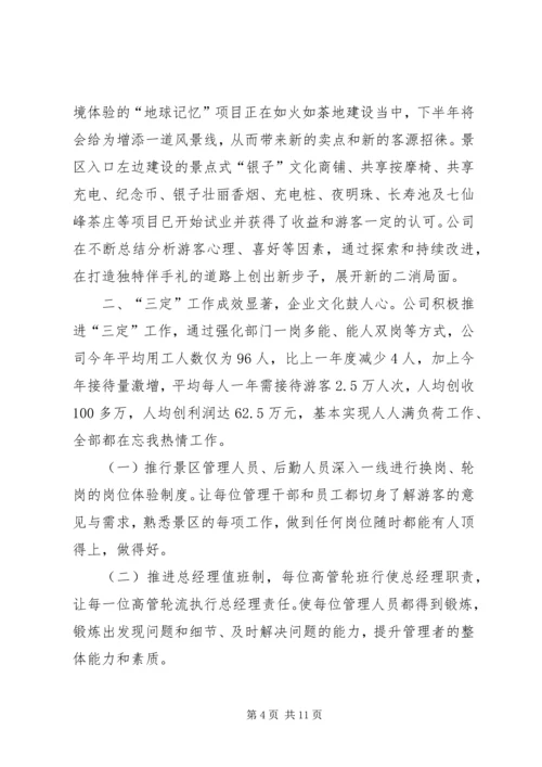 景区公司工作总结及工作计划.docx