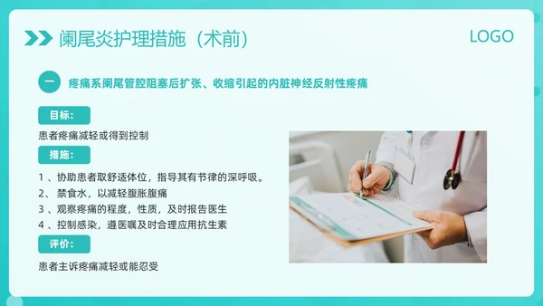 绿色简约阑尾炎护理查房PPT模板宣传PPT动态PPT