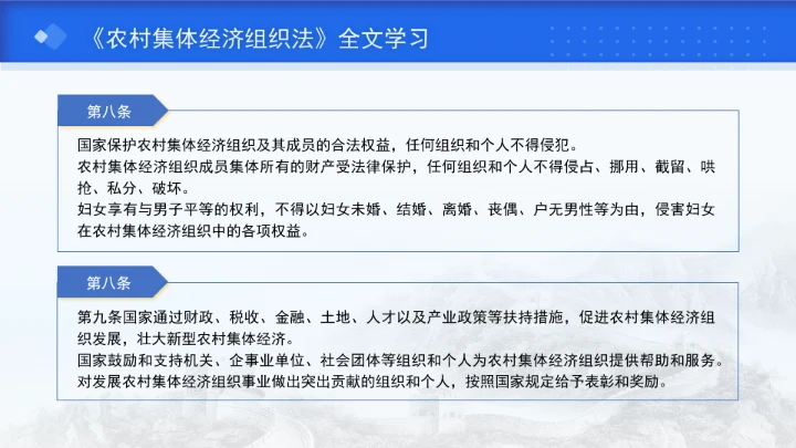 新修订中华人民共和国农村集体经济组织法解读学习PPT