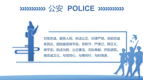 蓝色大气公安警察派出所年年终总结演讲PPT模板