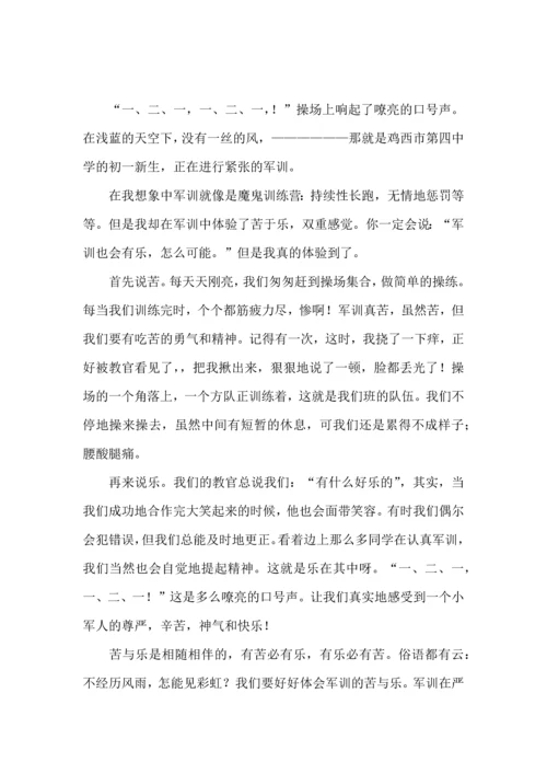 初中新生军训心得体会精.docx