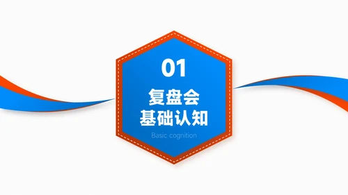 蓝绿色简约风项目总结内部复盘会PPT模板