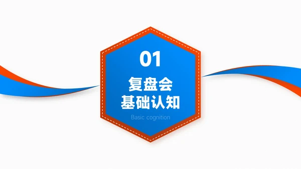 蓝绿色简约风项目总结内部复盘会PPT模板
