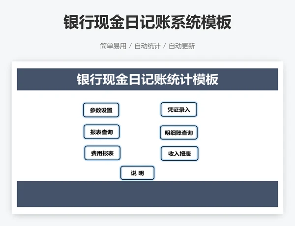 银行现金日记账系统模板