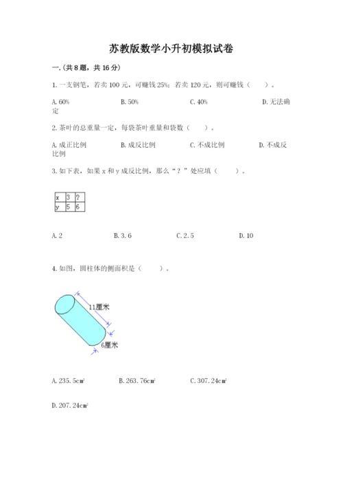 苏教版数学小升初模拟试卷精品【考点梳理】.docx