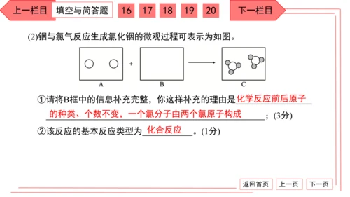 人教版化学九年级上册期中检测卷 习题课件（32张PPT）