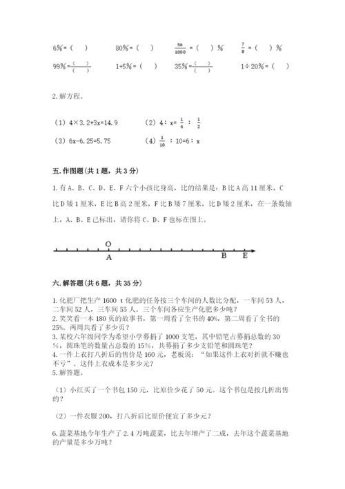 甘谷县六年级下册数学期末测试卷推荐.docx