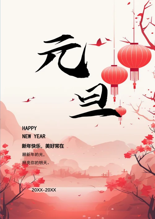 新年快乐美好常在元旦海报