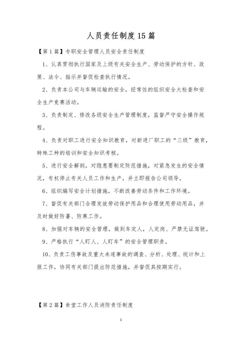 人员责任制度15篇.docx