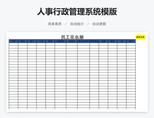 人事行政管理系统模版