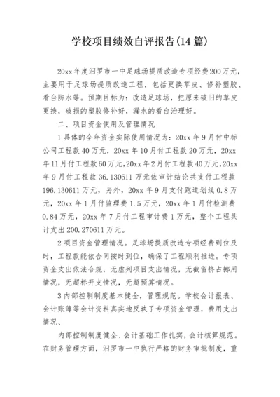 学校项目绩效自评报告(14篇).docx