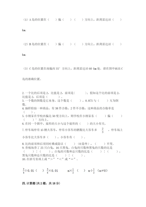 2022六年级上册数学期末测试卷附答案（考试直接用）.docx