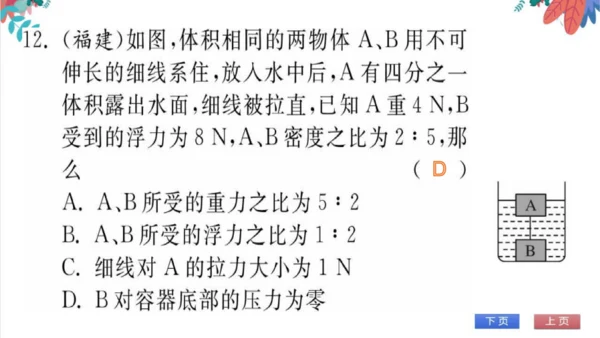 【人教版】物理八年级下册 第10章 自我测评 习题课件