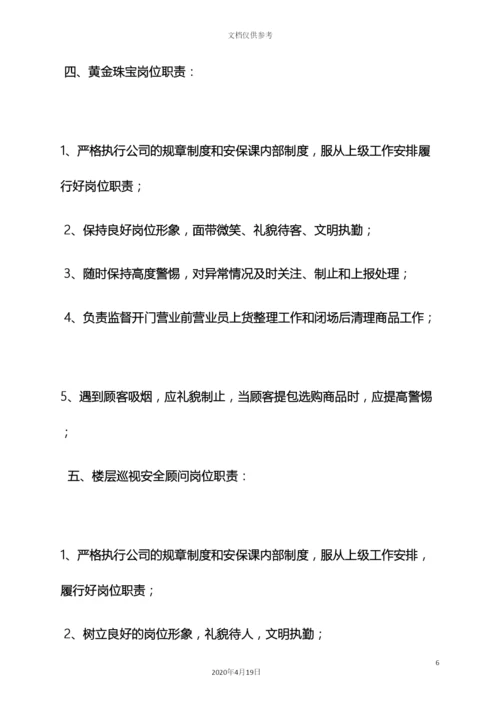 珠宝店保安岗位职责.docx