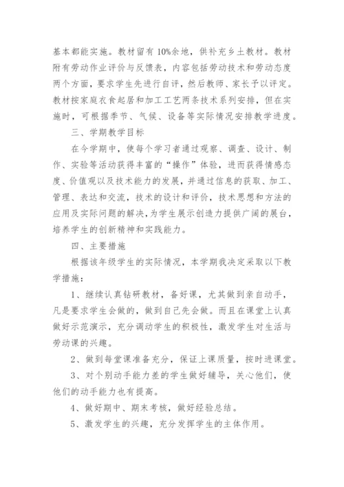 小学三年级劳动课教学计划.docx