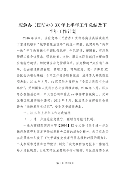 应急办（民防办）XX年上半年工作总结及下半年工作计划.docx