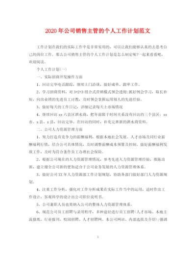 精编之年公司销售主管的个人工作计划范文.docx