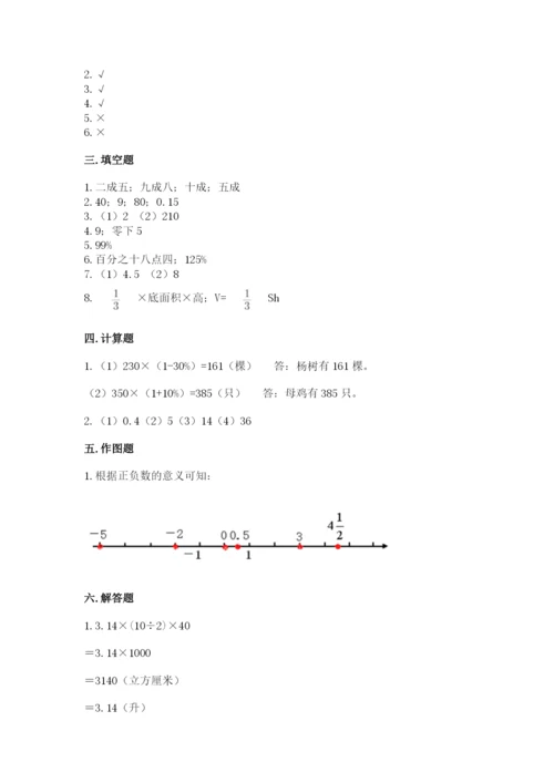 临江市六年级下册数学期末测试卷及参考答案1套.docx