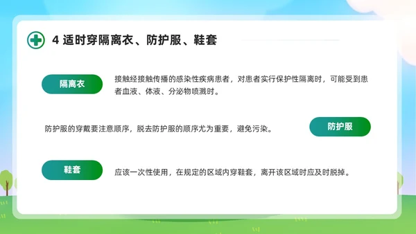 清新展板风简约增强防护意识实施标准预防会议报告PPT模板
