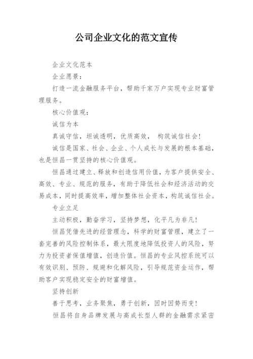 公司企业文化的范文宣传.docx